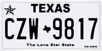 TX license plate CZW9817