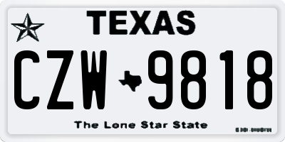TX license plate CZW9818
