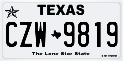 TX license plate CZW9819