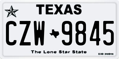 TX license plate CZW9845
