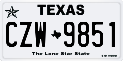 TX license plate CZW9851