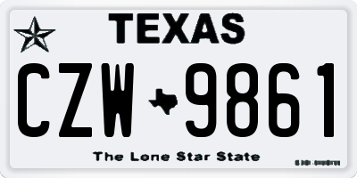 TX license plate CZW9861