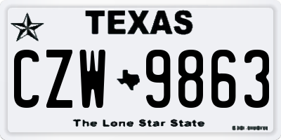 TX license plate CZW9863