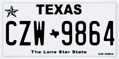 TX license plate CZW9864