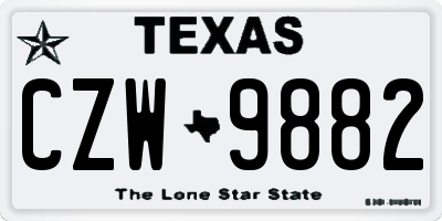 TX license plate CZW9882