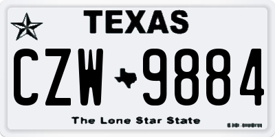 TX license plate CZW9884