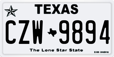 TX license plate CZW9894
