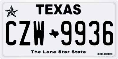 TX license plate CZW9936