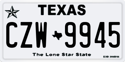 TX license plate CZW9945