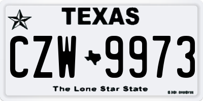 TX license plate CZW9973