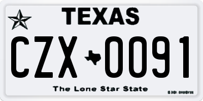 TX license plate CZX0091