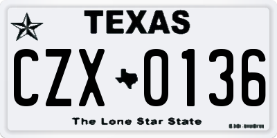 TX license plate CZX0136