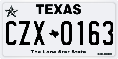 TX license plate CZX0163