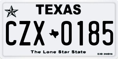 TX license plate CZX0185