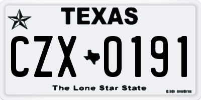 TX license plate CZX0191