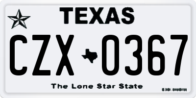 TX license plate CZX0367