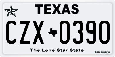 TX license plate CZX0390