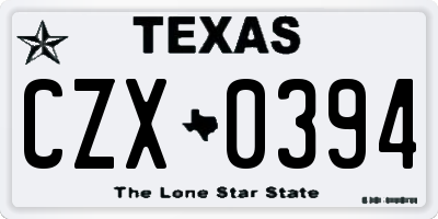 TX license plate CZX0394