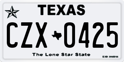 TX license plate CZX0425