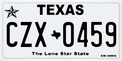 TX license plate CZX0459