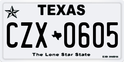 TX license plate CZX0605