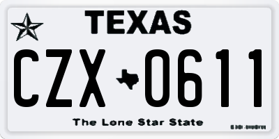 TX license plate CZX0611