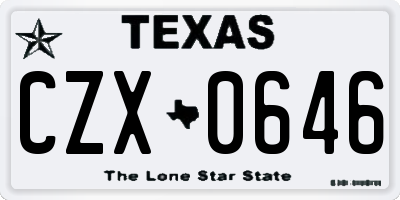 TX license plate CZX0646