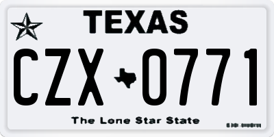 TX license plate CZX0771