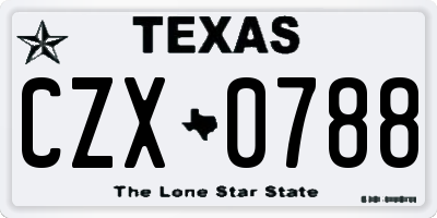 TX license plate CZX0788