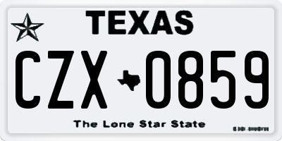 TX license plate CZX0859
