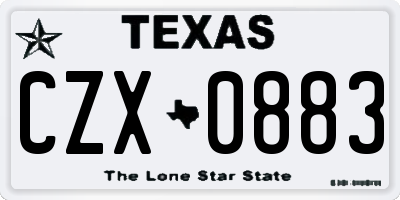 TX license plate CZX0883