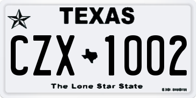 TX license plate CZX1002