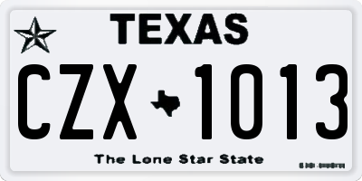 TX license plate CZX1013