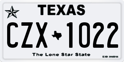 TX license plate CZX1022