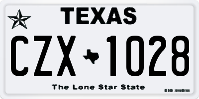 TX license plate CZX1028