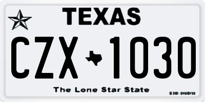 TX license plate CZX1030
