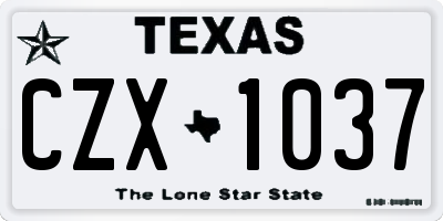 TX license plate CZX1037