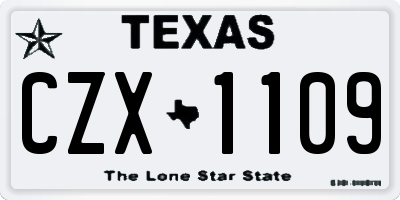 TX license plate CZX1109