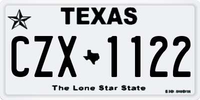 TX license plate CZX1122