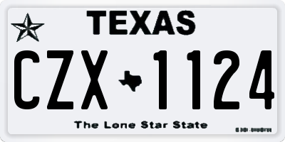 TX license plate CZX1124