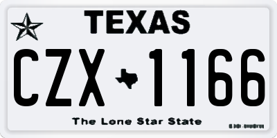 TX license plate CZX1166