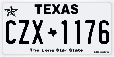 TX license plate CZX1176