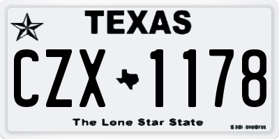 TX license plate CZX1178