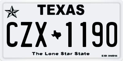 TX license plate CZX1190