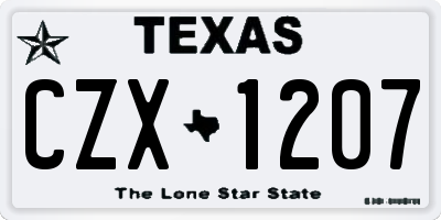 TX license plate CZX1207