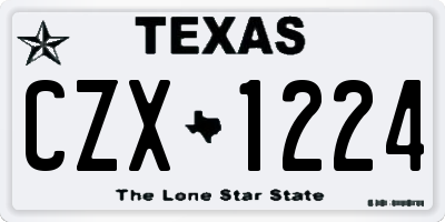 TX license plate CZX1224