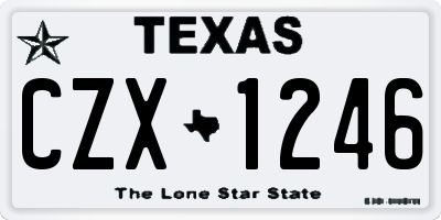 TX license plate CZX1246