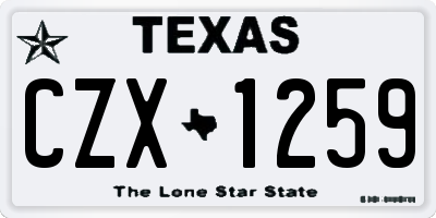 TX license plate CZX1259