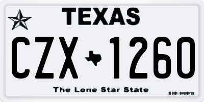 TX license plate CZX1260
