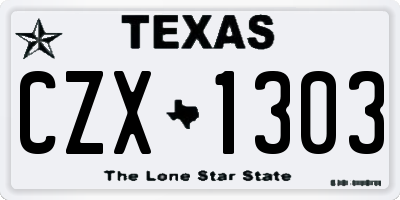 TX license plate CZX1303
